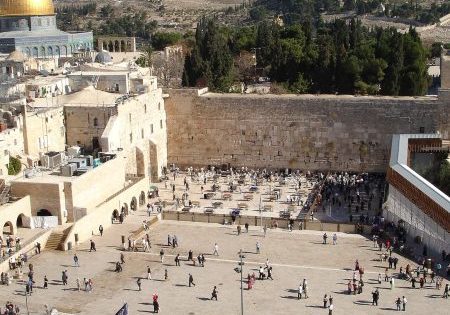 Millions of worshippers and tourists visit Jerusalem's Western Wall each year; photo by Golasso for Wikipedia.