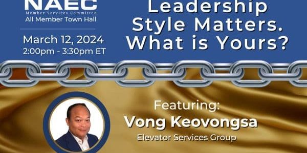 KEOVONGSA TO PRESENT NAEC TOWN HALL ON LEADERSHIP STYLES