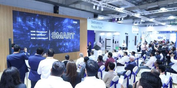 Attendees during the launch of KONE India’s SMART elevator series at ISEE; image courtesy of KONE India and South Asia Managing Director Amit Gossain via LinkedIn
