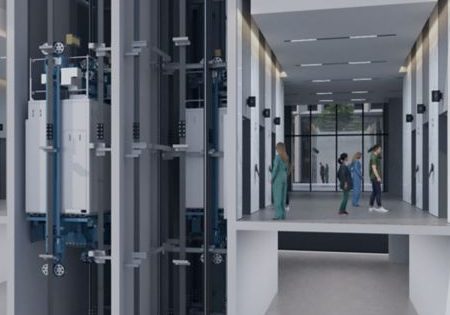 The KONE High-Rise MiniSpace DX elevator system; image courtesy of KONE