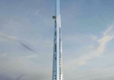 Rendering of Jeddah Tower, designed by Adrian Smith + Gordon Gill Architecture; image courtesy of KONE
