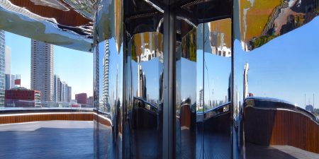 Lakeman Liften’s LML-Round Series elevator at the FENIX Museum of Migration in Rotterdam; image courtesy of Lakeman Liften
