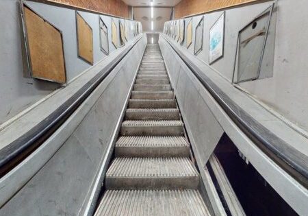 The wooden escalator; image © TfL