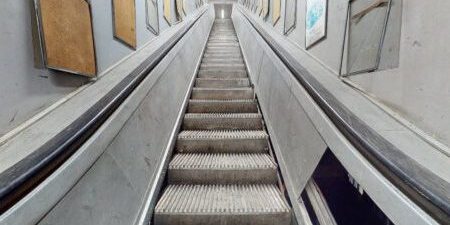 The wooden escalator; image © TfL