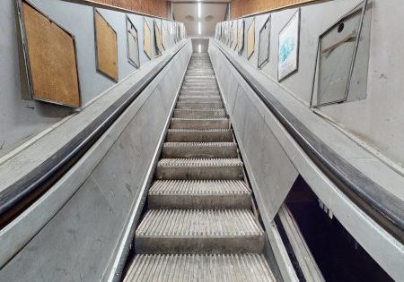 Alperton Tube station's decommissioned wooden escalator; image courtesy of Transport for London