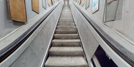 Alperton Tube station's decommissioned wooden escalator; image courtesy of Transport for London