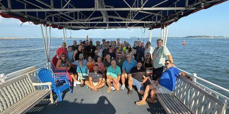MESA BOAT CRUISE A GREAT SUCCESS ON BOSTON HARBOR Attendees gather for a group shot; photo courtesy of EW Correspondent Matthew Jackson.