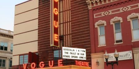 The historic Vogue Theatre; image courtesy of Manistee County Visitors Bureau