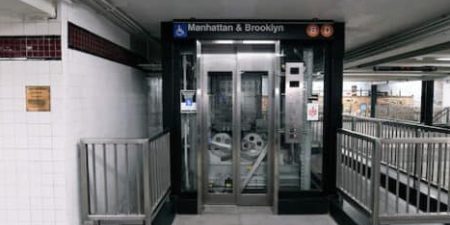 New elevator at MTA's Tremont Avenue station; photo by Marc Hermann for MTA