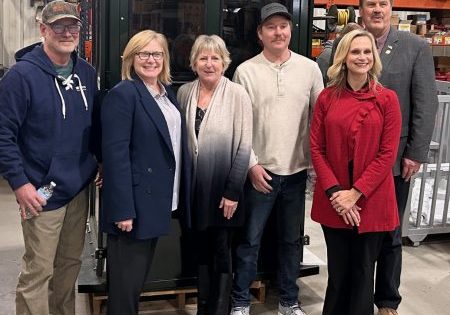 (l-r) Mike Botzet, Marine Innovations president; Congresswoman Michelle Fischbach; Lori Botzet, Marine Innovations vice president; Nick Botzet, Marine Innovations sales and projects manager; Krista Knudsen, Minnesota state representative; and Paul Utke, Minnesota state senator; photo courtesy of Marine Innovations