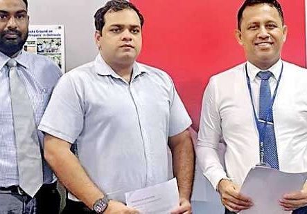 Officials with Aitken Spence Elevators and Rush at the MoU signing; image via the Daily Mirror