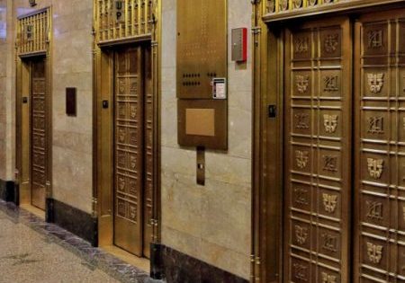 Elevators in the Medical Arts Building in Minneapolis, Minnesota; Photo by Sam Goertz, courtesy of Pocket Sights