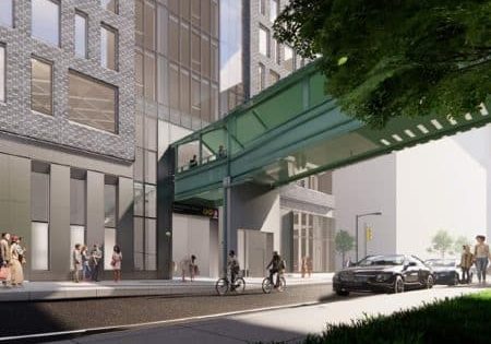 New subway entrance at 25-01 Queens Plaza North; image courtesy of Grubb Properties via New York YIMBY