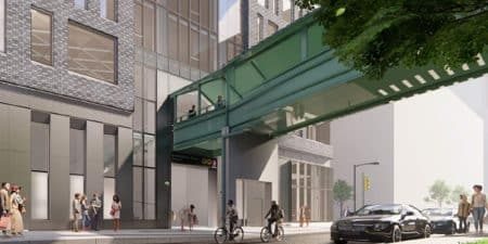 New subway entrance at 25-01 Queens Plaza North; image courtesy of Grubb Properties via New York YIMBY