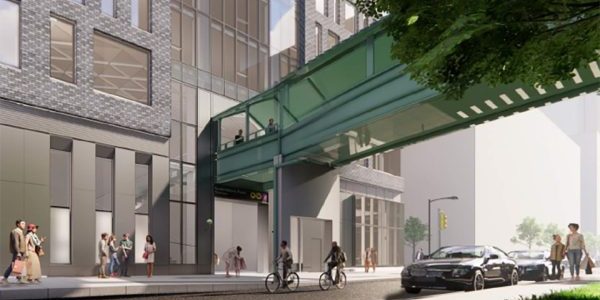 New subway entrance at 25-01 Queens Plaza North; image courtesy of Grubb Properties via New York YIMBY