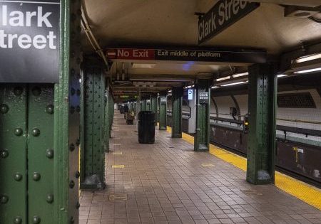 Platform level at the Clark Street Station in Brooklyn Heights; photo by General Punger for Wikipedia