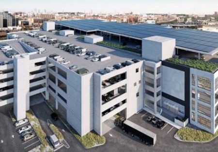 Aerial rendering of the Bronx Logistics Center; image courtesy of Turnbridge Equities and ARCO Design/Build Industrial