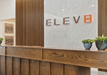 Lobby of Elev8 in Houston; image courtesy of GreystarTM