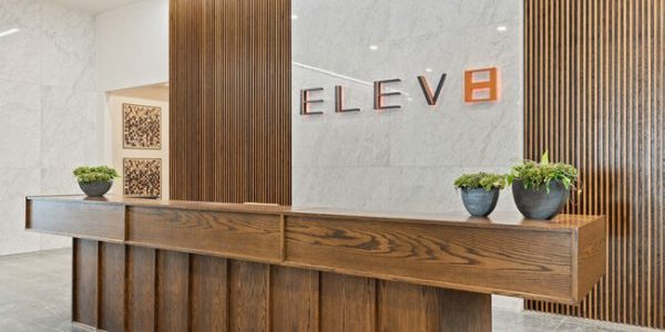 Lobby of Elev8 in Houston; image courtesy of GreystarTM