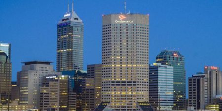 OTIS TO MODERNIZE ELEVATORS AT INDIANAPOLIS OFFICE TOWER Designed by SOM, OneAmerica Tower was the tallest building in Indiana from 1982 to 1990; image courtesy of oneamericatower.com.