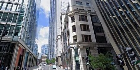 Camomile Street in the City of London; image courtesy of Google via Building