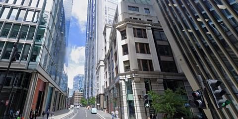 Camomile Street in the City of London; image courtesy of Google via Building