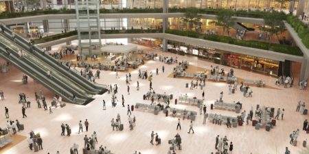 POLAND’S CPK TO AWARD TENDER FOR 500-PLUS UNITS FOR NEW AIRPORT Rendering of the CPK Airport interior; image © CPK