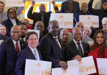 NYC city leaders announce the “City of Yes for Housing Opportunity” proposal; image courtesy of nyc.gov via New York YIMBY. 