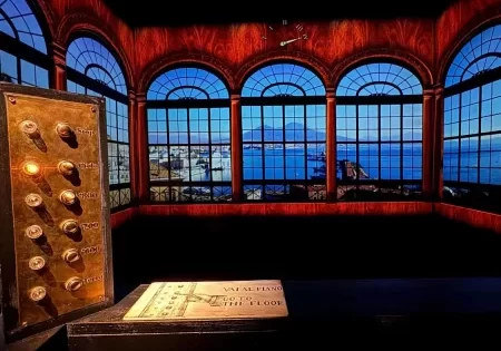 At the Royal Palace of Naples, an interactive virtual elevator transports you through four centuries of life in the palace; image via Finestre sull’ Arte. 