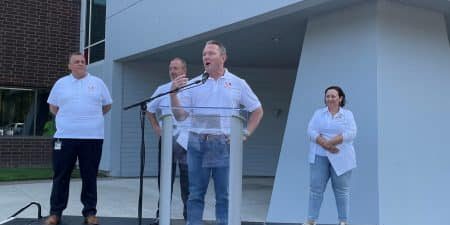 Schindler CEO Ray Bisson welcomes visitors to the new training center in Holland, Ohio; image courtesy of Schindler. 