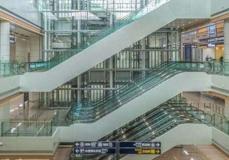 Escalators serving the airport; image courtesy of Schindler