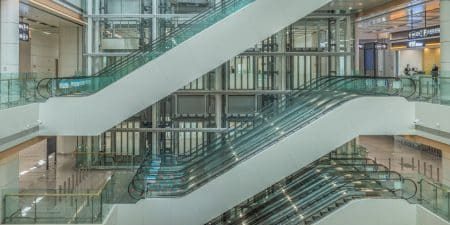 Escalators serving the airport; image courtesy of Schindler