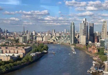 Skyline and Sketching - View of East London from Lift 109