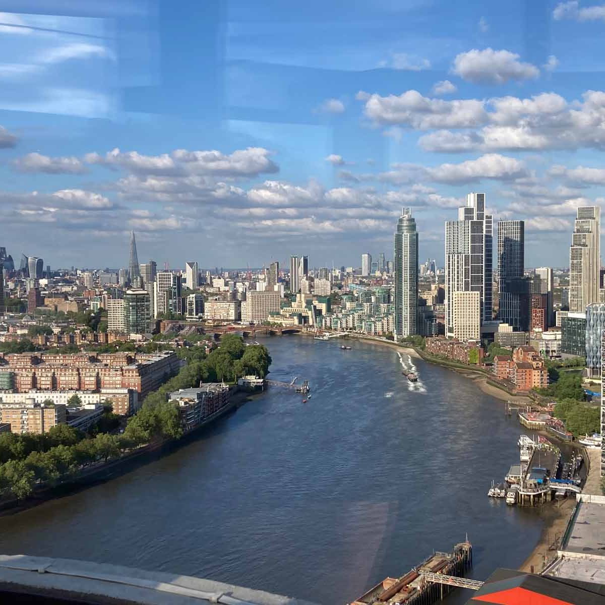 Skyline and Sketching - View of East London from Lift 109