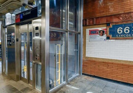 Elevators are a key part of the station accessibility upgrade; photo by Marc A. Hermann for NYC MTA. 