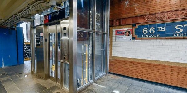 Elevators are a key part of the station accessibility upgrade; photo by Marc A. Hermann for NYC MTA. 
