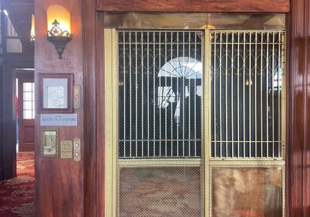 The 1909 Otis elevator in the Stanley Hotel