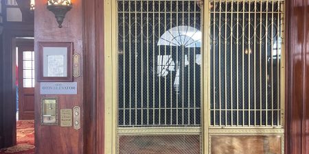 The 1909 Otis elevator in the Stanley Hotel
