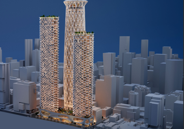 Proposed supertall development; image courtesy of Henriquez Partners Architects