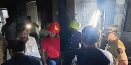 After the crash, the fire brigade, disaster management team and the police rushed to the spot; image by Praful Gangurde for Hindustan Times. 