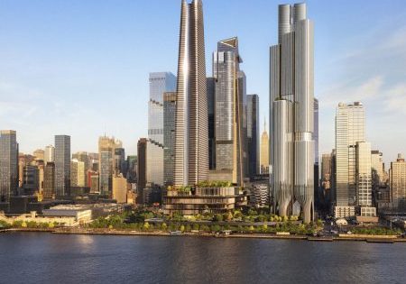 Three new towers anchor the development Hudson Yards West; image courtesy of Related Cos. and Wynn Resorts.