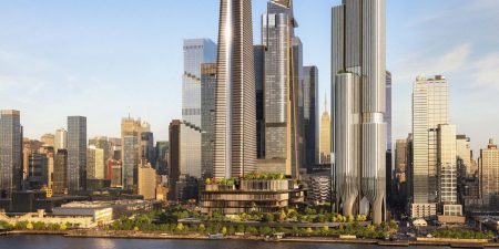 Three new towers anchor the development Hudson Yards West; image courtesy of Related Cos. and Wynn Resorts.